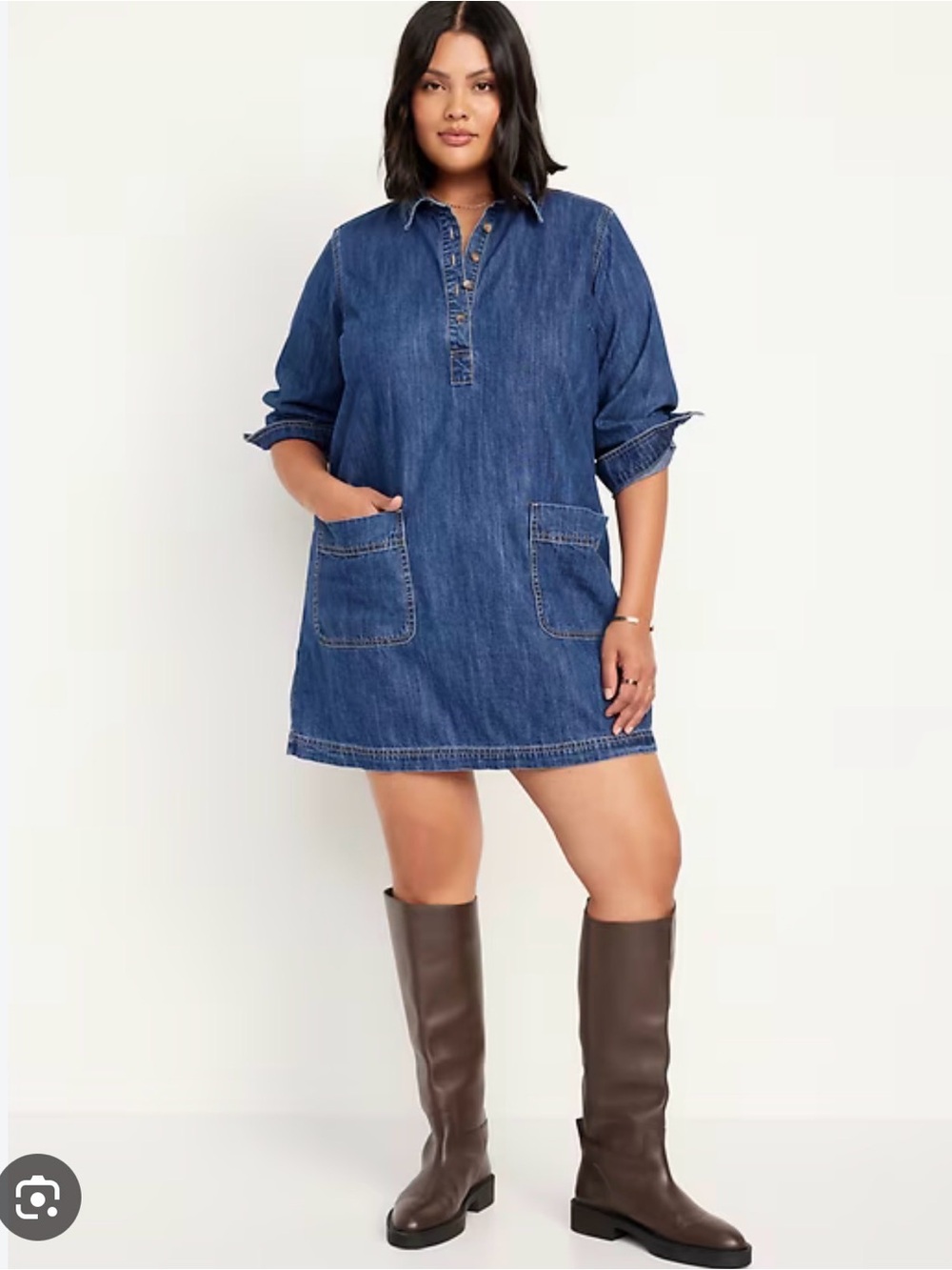 Old Navy Jean Popover Shirt Dress size XL tall NWT